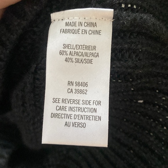 Theory Aleesna Leuna Silk Alpaca Blend Black Knit Button Shoulder Sweater Size M - Picture 8 of 13